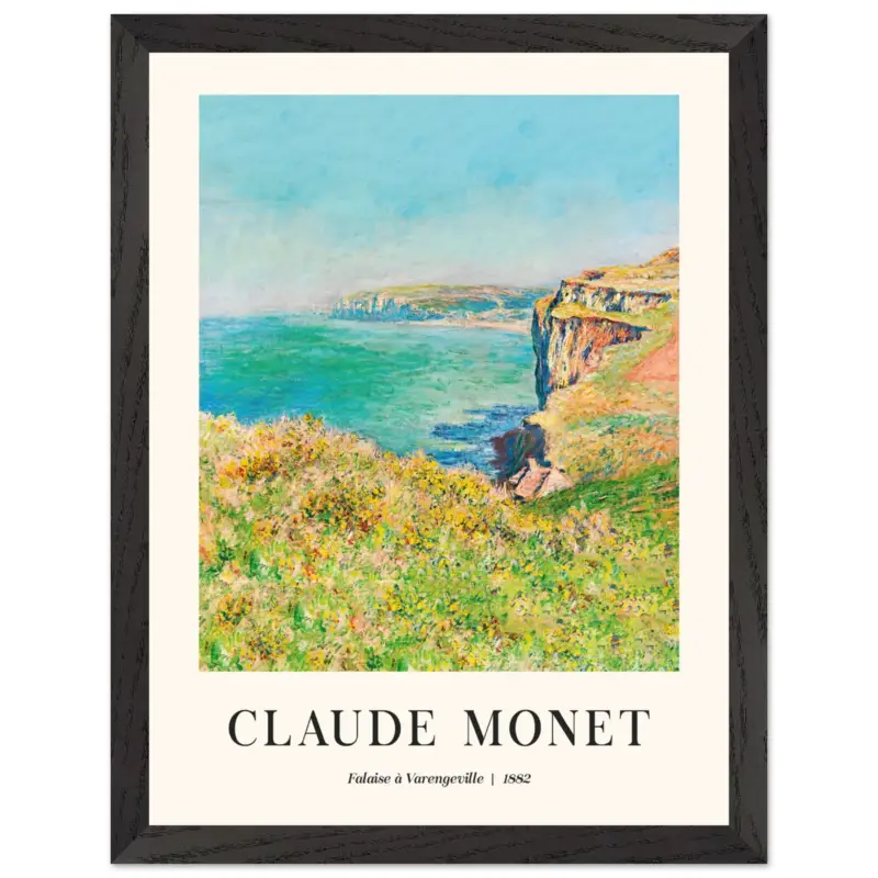 Vente Directe Artfulprints Poster met Lijst Claude Monet - Falaise à Varengeville - 30x40 cm - Meerkleurig