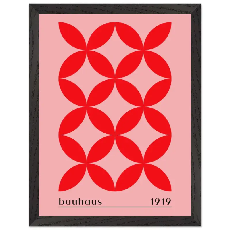Vente Directe Artfulprints Poster met Lijst Bauhaus - 1919 - 30x40 cm - Rood