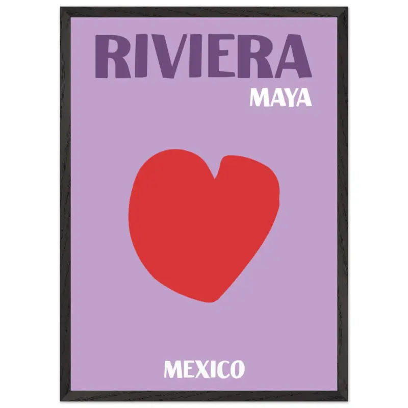 Acheter Direct Artfulprints Poster met Lijst Mexico - Riviera Maya - 50x70 cm - Paars