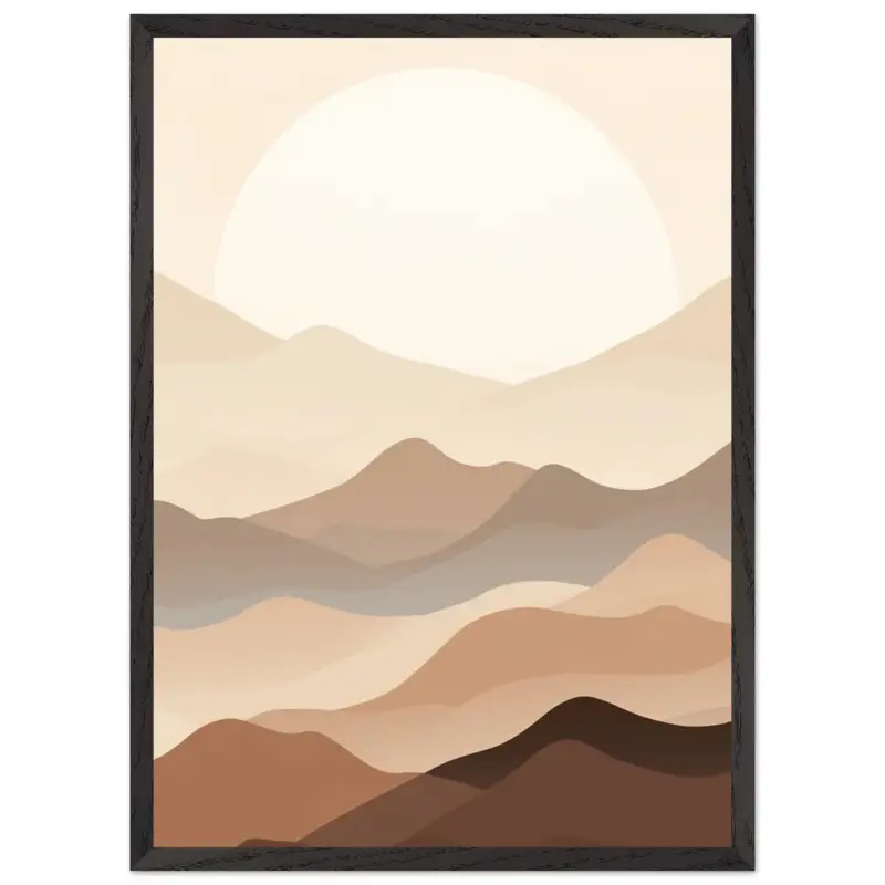 Achat Immédiat Artfulprints Poster met Lijst Japandi landscape - 50x70 cm - Meerkleurig