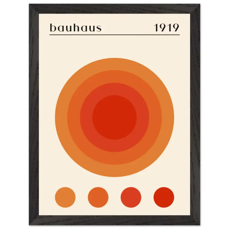 Achat Immédiat Artfulprints Poster met Lijst Bauhaus - Orange dot - A4 21x29.7 cm - Oranje