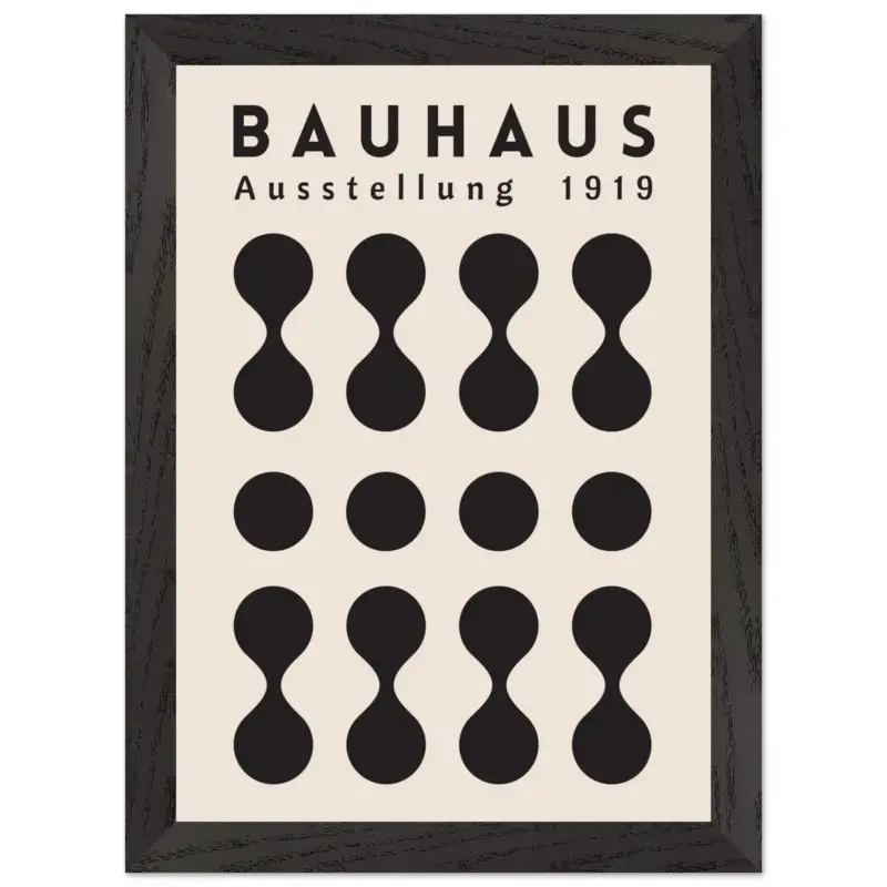 Vente Directe Artfulprints Poster met Lijst Bauhaus - Ausstellung 1919 - A4 21x29.7 cm - Zwart / Wit