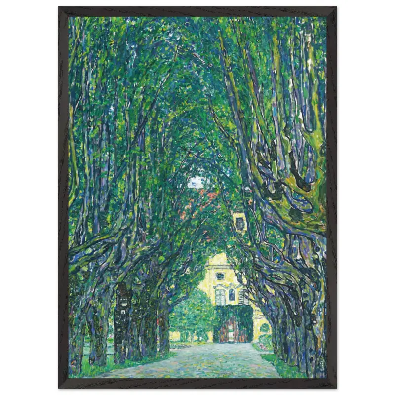 Acheter Direct Artfulprints Poster met Lijst Gustav Klimt - Avenue of Schloss Kammer Park - 50x70 cm - Groen