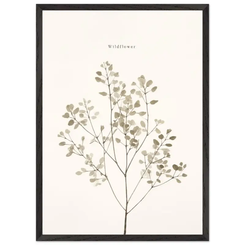 Achat Immédiat Artfulprints Poster met Lijst Wildflower - 50x70 cm - Taupe