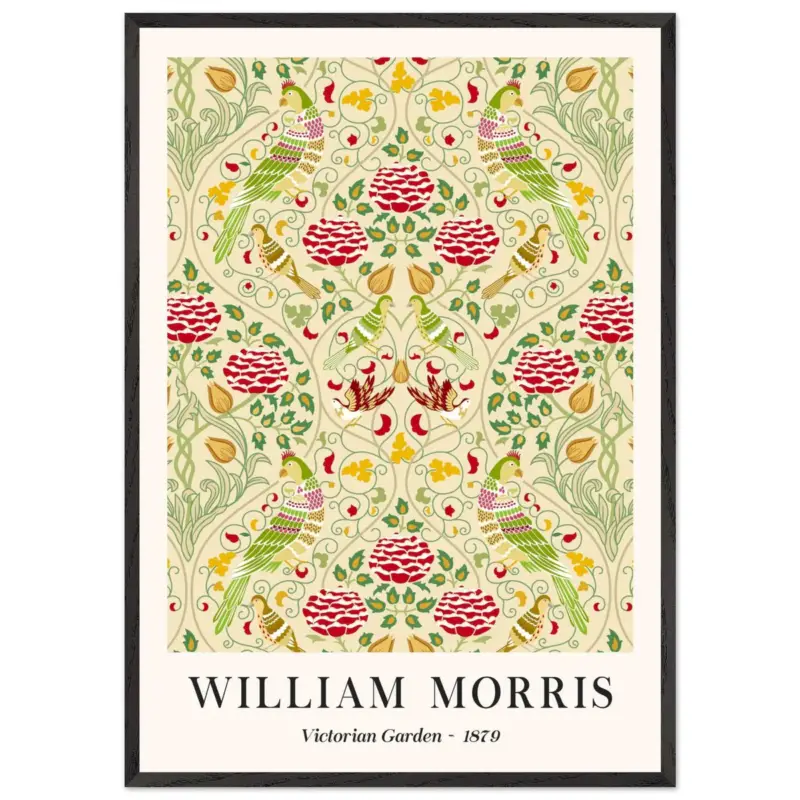 Achat Immédiat Artfulprints Poster met Lijst William Morris - Victorian garden 1879 - 70x100 cm - Groen