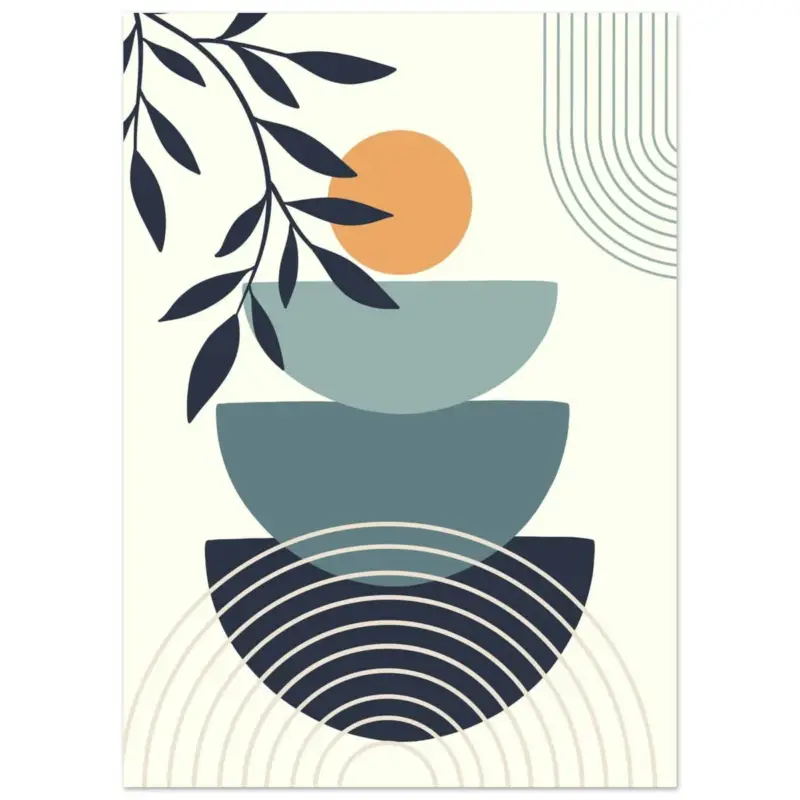 Vente Directe Artfulprints Poster Boho – Sunrise layers - 50x70 cm - Meerkleurig