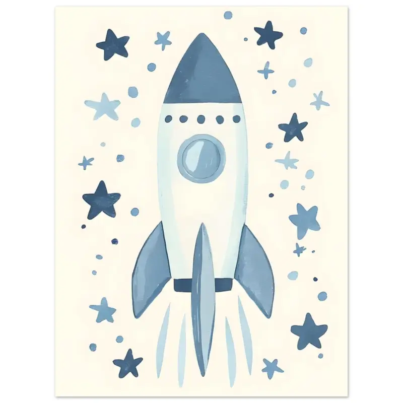 Vente Flash Artfulprints Poster Avontuurlijke ruimtevaart - 30x40 cm - Blauw