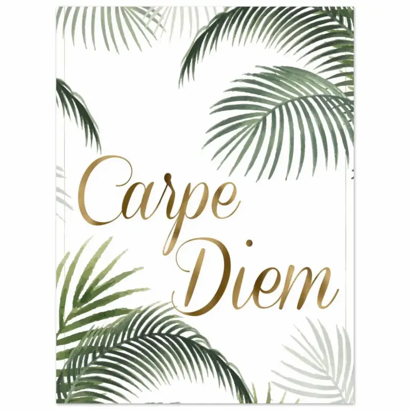 Vente Flash Artfulprints Poster Boho – Carpe diem - 30x40 cm - Groen