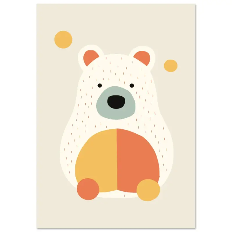Vente Flash Artfulprints Poster Beertje kleur - A4 21x29.7 cm - Meerkleurig