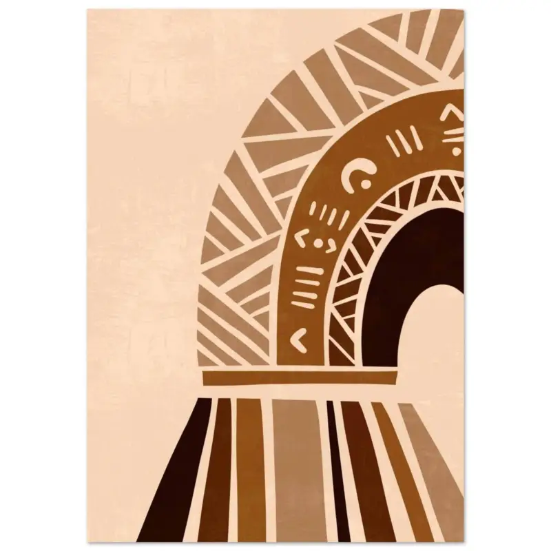 Achat Immédiat Artfulprints Poster Boho – Ethnic sunrise - A4 21x29.7 cm - Bruin