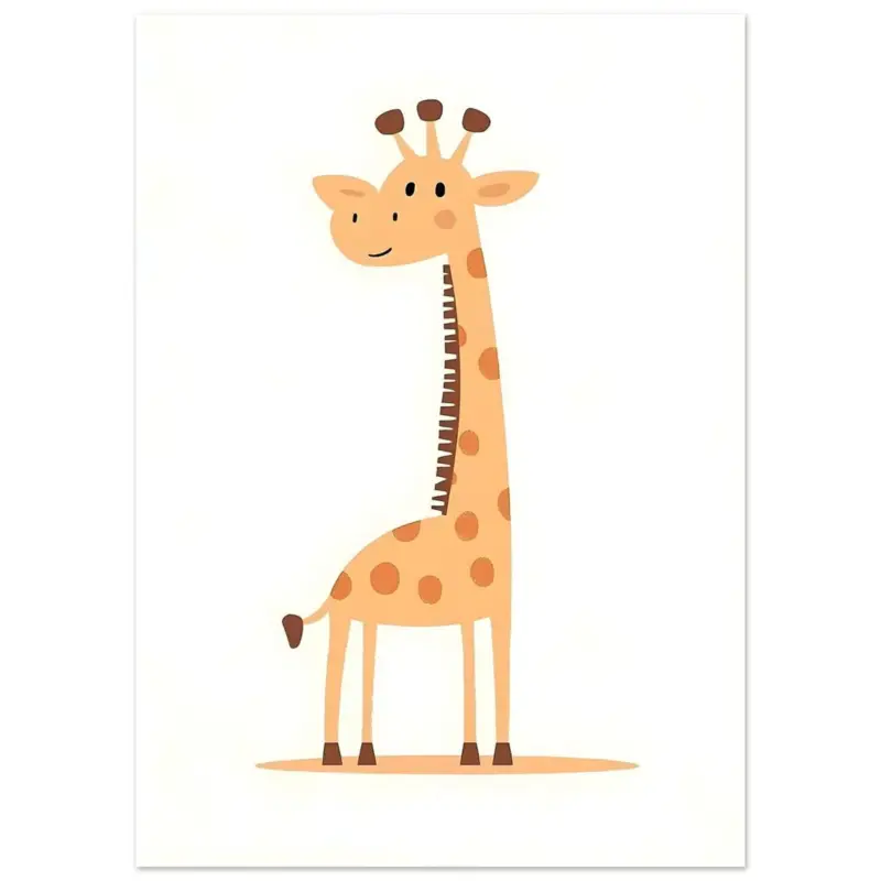 Achat Immédiat Artfulprints Poster Kleine giraffe - 50x70 cm - Geel