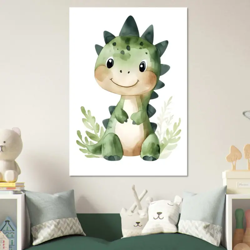 Acheter En Ligne Artfulprints Poster Baby dino - 70x100 cm - Groen