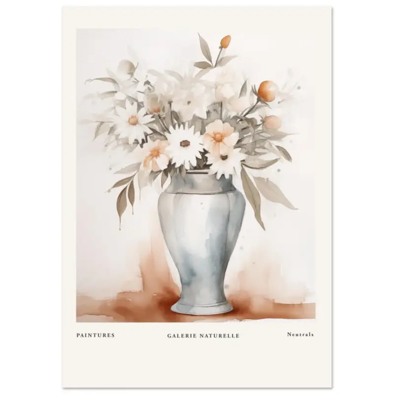 Achetez Aujourd’hui Artfulprints Poster Bloemen in vaas 1 - A4 21x29.7 cm - Taupe