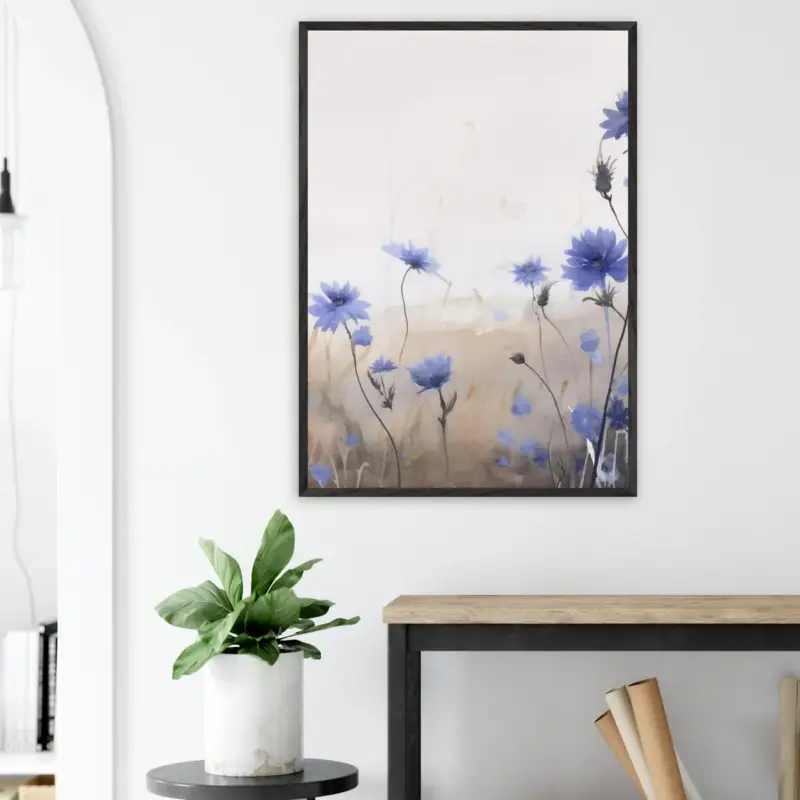 Acheter En Ligne Artfulprints Poster Flower aquarel 3 - 70x100 cm - Blauw