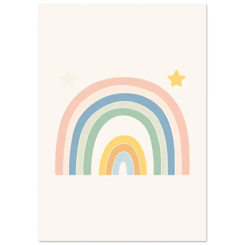 Acheter Direct Artfulprints Poster Pastel rainbow II - A4 21x29.7 cm - Meerkleurig