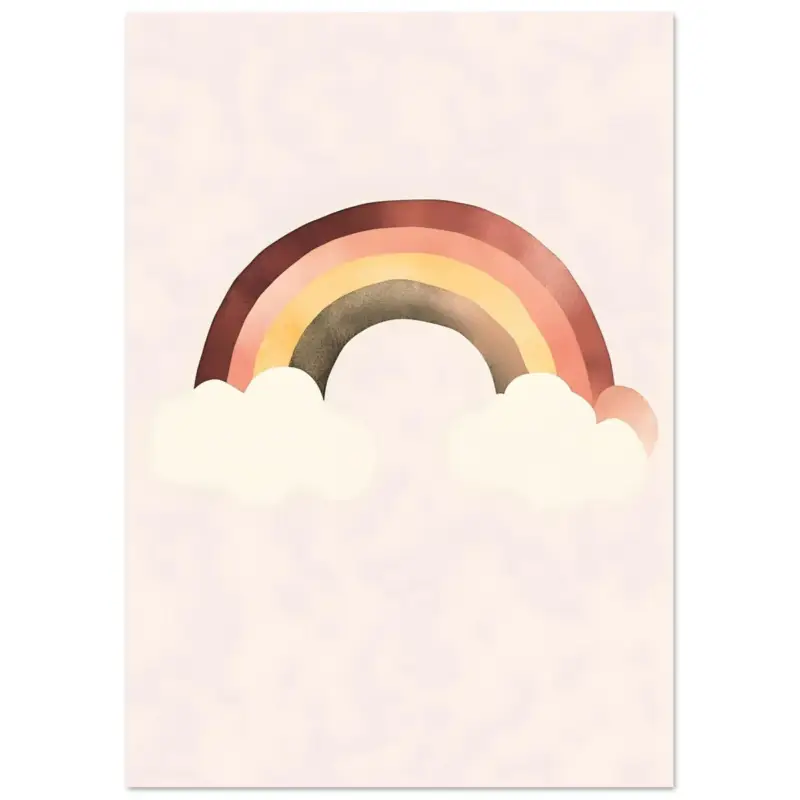 Achat Immédiat Artfulprints Poster Warme regenboog - A4 21x29.7 cm - Meerkleurig