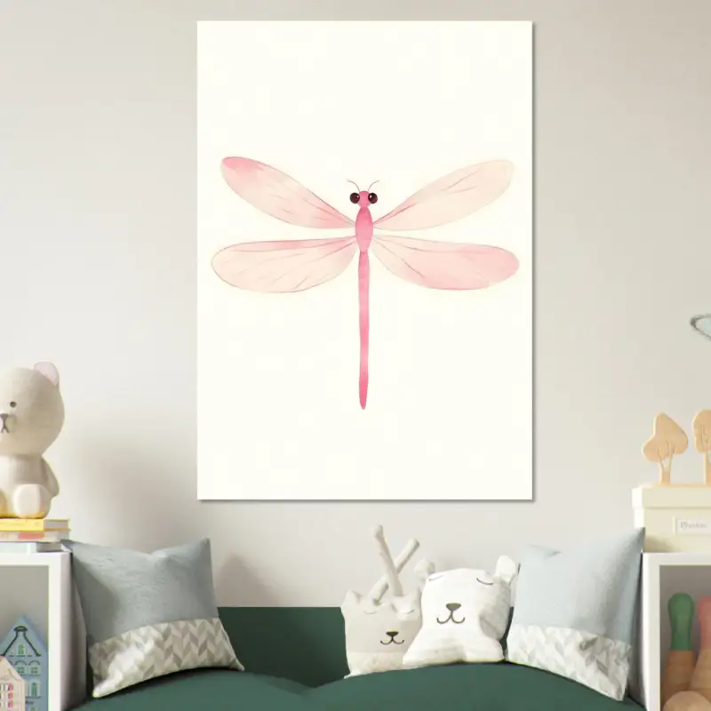 Acheter Direct Artfulprints Poster Roze libelle - 70x100 cm - Roze