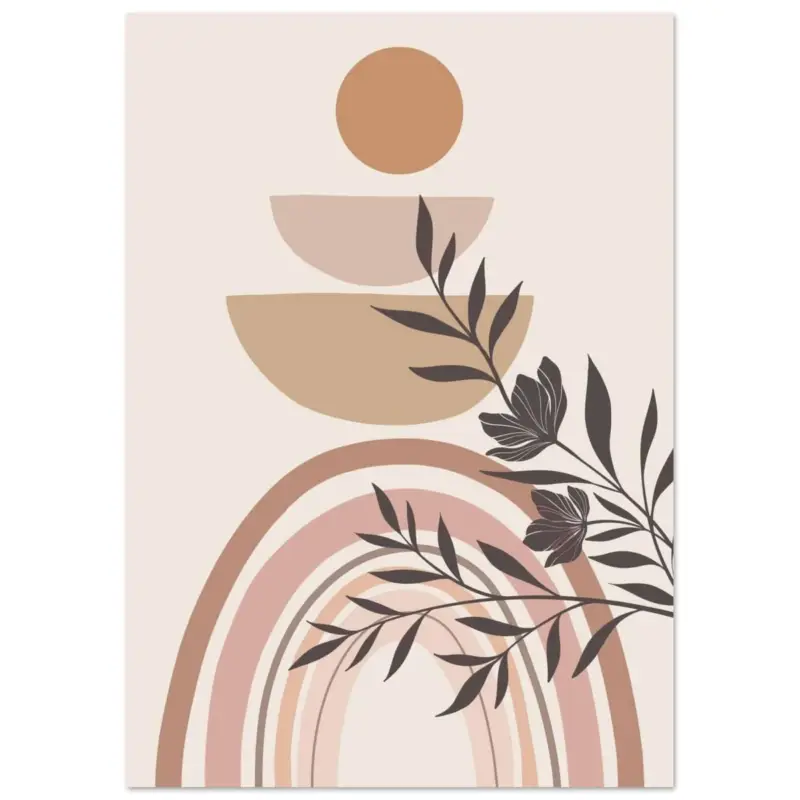 Vente Directe Artfulprints Poster Boho – Harmony curve - A4 21x29.7 cm - beige