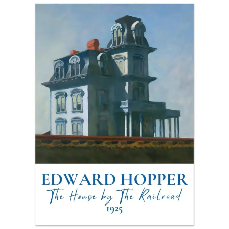 Achetez Aujourd’hui Artfulprints Poster Edward Hopper - The house by the railroad - 50x70 cm - Blauw
