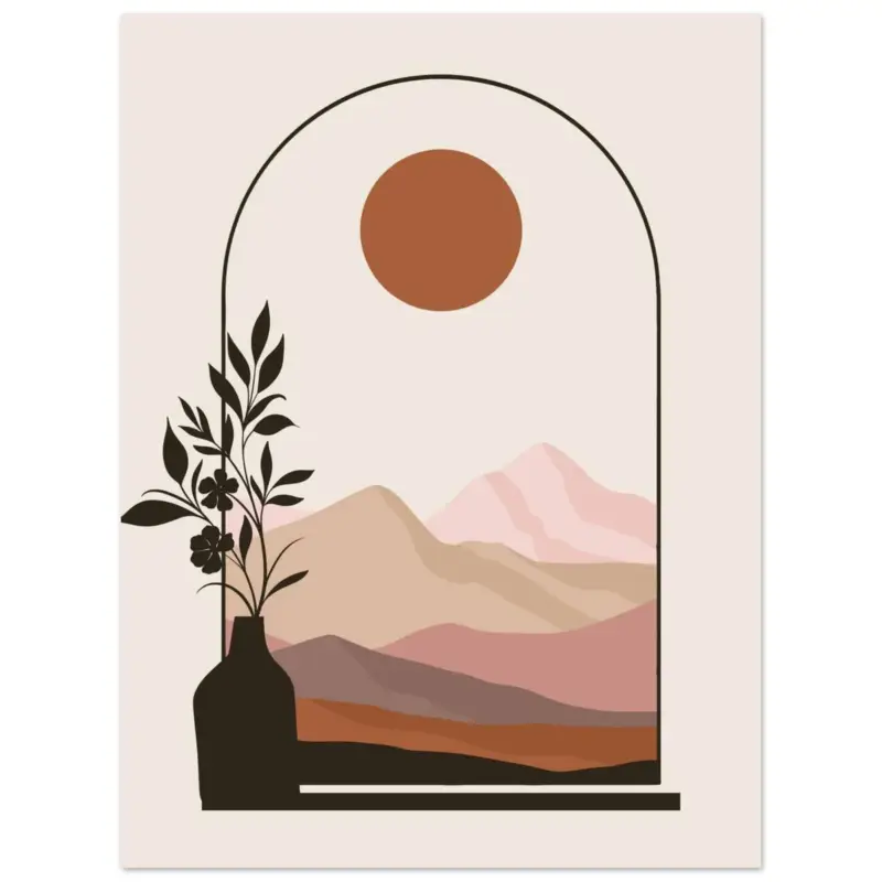 Achat Immédiat Artfulprints Poster Boho – Blush horizon - 30x40 cm - beige
