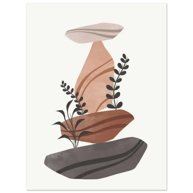 Acheter En Ligne Artfulprints Poster Boho – Rock balance - 30x40 cm - Bruin