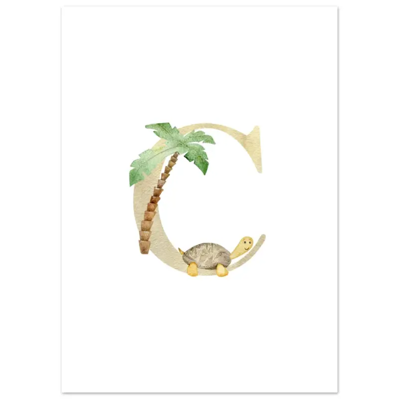 Acheter Direct Artfulprints Poster Letter C kindernaam - 50x70 cm - Meerkleurig