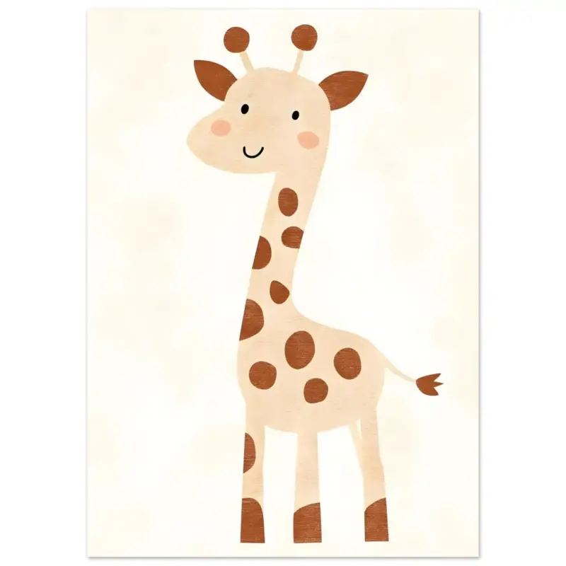 Vente Flash Artfulprints Poster Mama giraffe - 50x70 cm - Geel