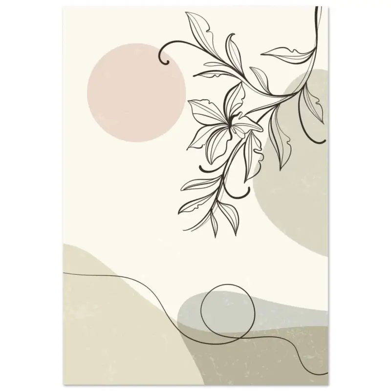 Vente Flash Artfulprints Poster Boho – Soft botanics - 70x100 cm - beige