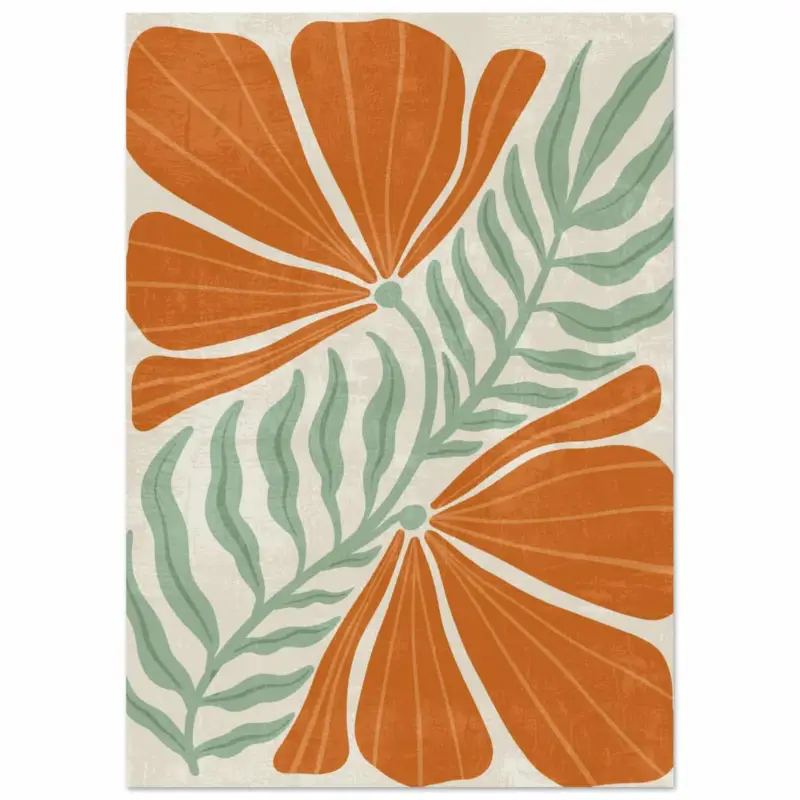 Achat Immédiat Artfulprints Poster Boho – Orange florals - A4 21x29.7 cm - Oranje