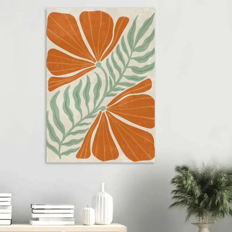 Acheter En Ligne Artfulprints Poster Boho – Orange florals - 70x100 cm - Oranje
