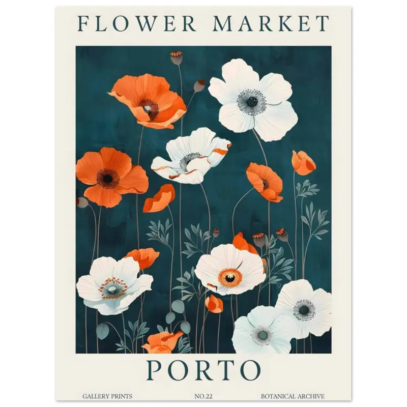 Achetez Aujourd’hui Artfulprints Poster Flower market - Porto - 30x40 cm - Meerkleurig
