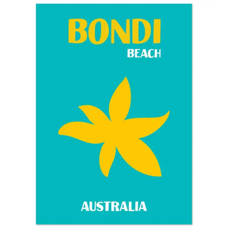 Acheter Direct Artfulprints Poster Australië - Bondi Beach - A4 21x29.7 cm - Turquoise