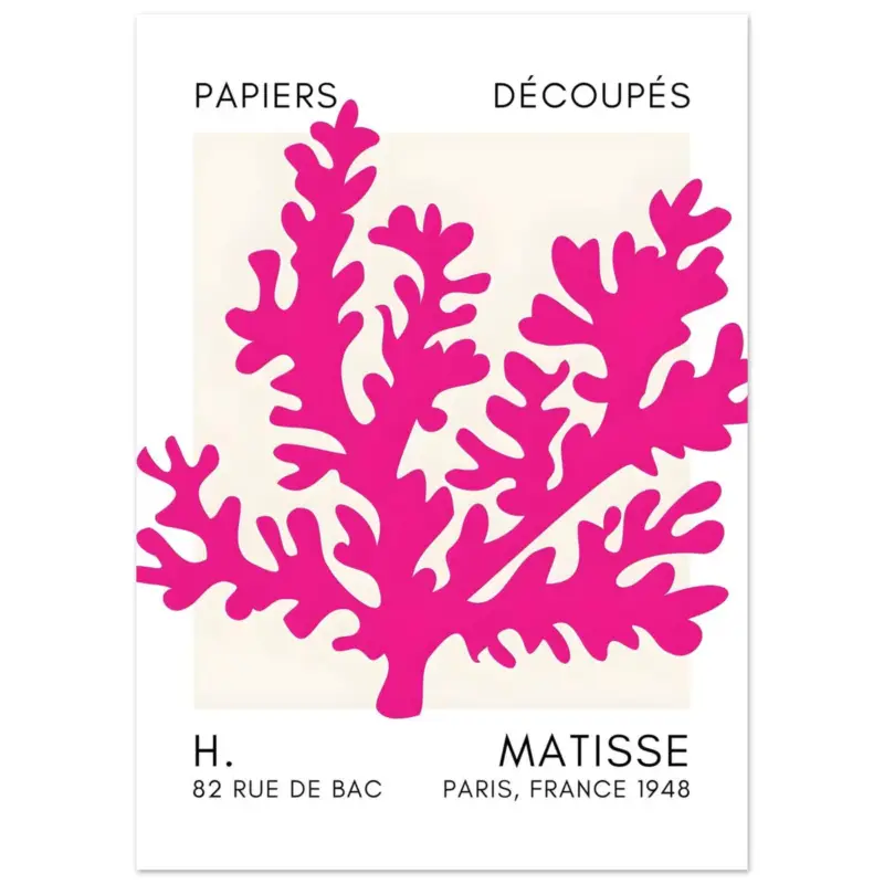 Vente Directe Artfulprints Poster Matisse – Aqua bloom pink - 50x70 cm - Roze