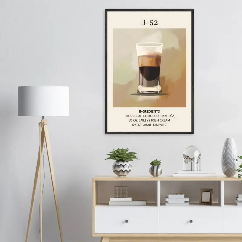 Achetez Aujourd’hui Artfulprints Poster B-52 cocktail - Ingrediënten - 70x100 cm - Bruin