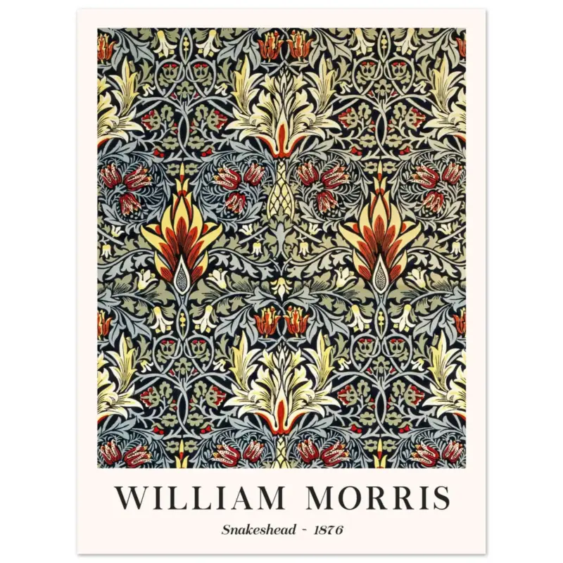 Acheter En Ligne Artfulprints Poster William Morris - Snakeshead 1876 - 30x40 cm - Blauw