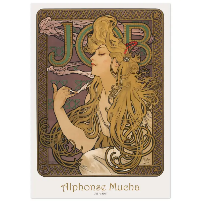 Acheter En Ligne Artfulprints Poster Alphonse Mucha - Job - 50x70 cm - Bruin