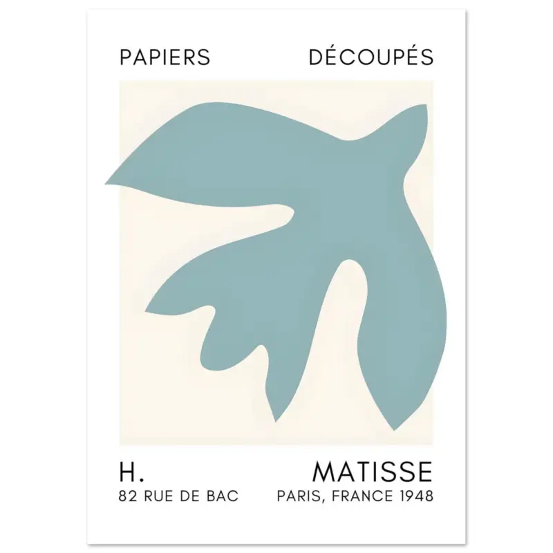 Vente Flash Artfulprints Poster Matisse – Floating forms turquoise - A4 21x29.7 cm - Turquoise