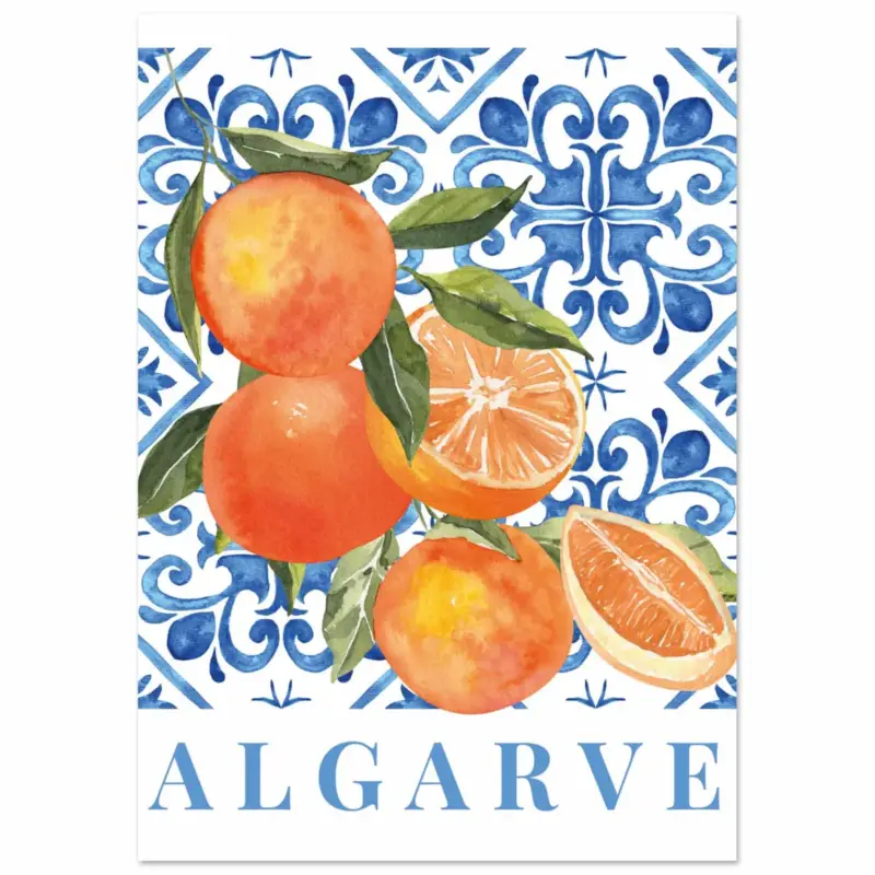Achat Immédiat Artfulprints Poster Fruits - Oranges in the Algarve - A4 21x29.7 cm - Meerkleurig