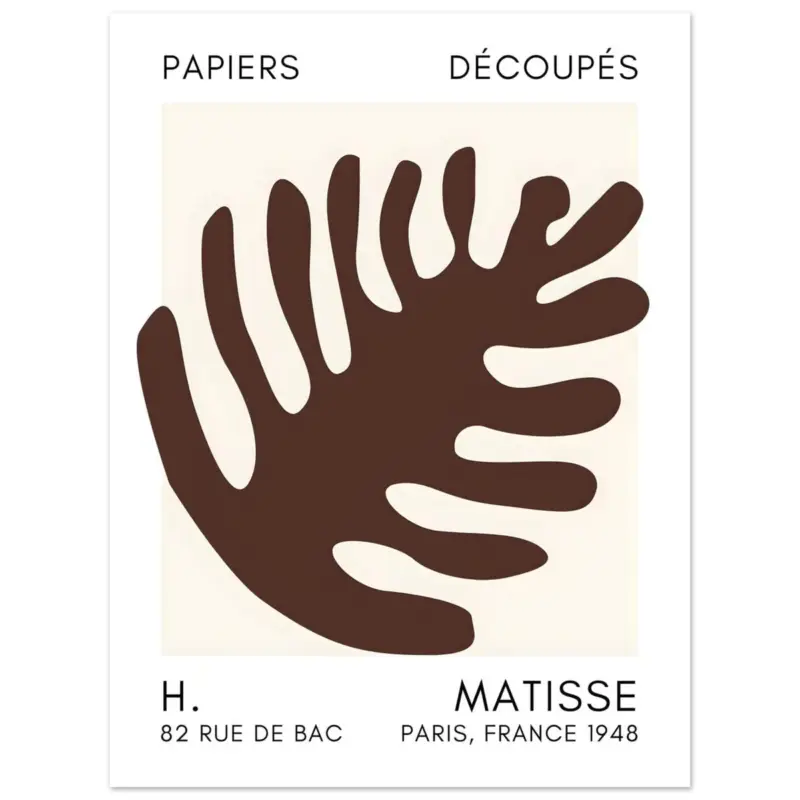 Vente Directe Artfulprints Poster Matisse – Coral bloom brown - 30x40 cm - Bruin
