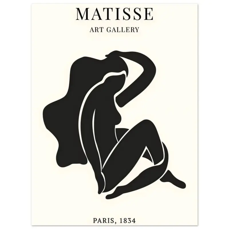 Vente Flash Artfulprints Poster Matisse - Art of a woman - 30x40 cm - Zwart / Wit