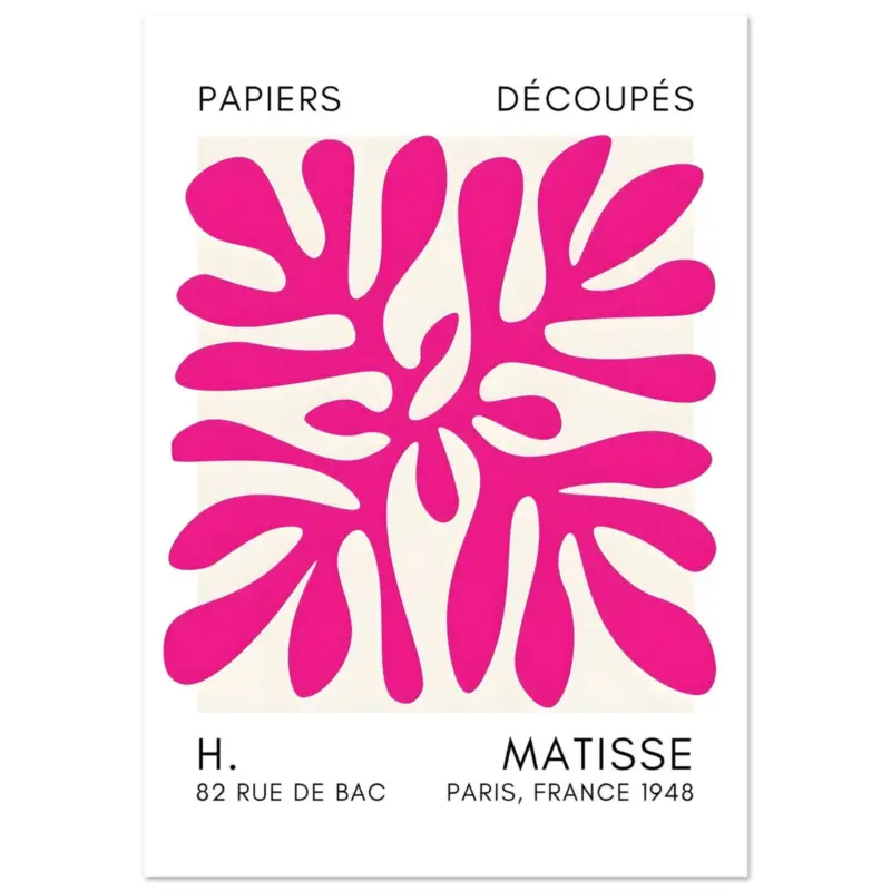 Vente Directe Artfulprints Poster Matisse - Deep ocean pink - 70x100 cm - Roze