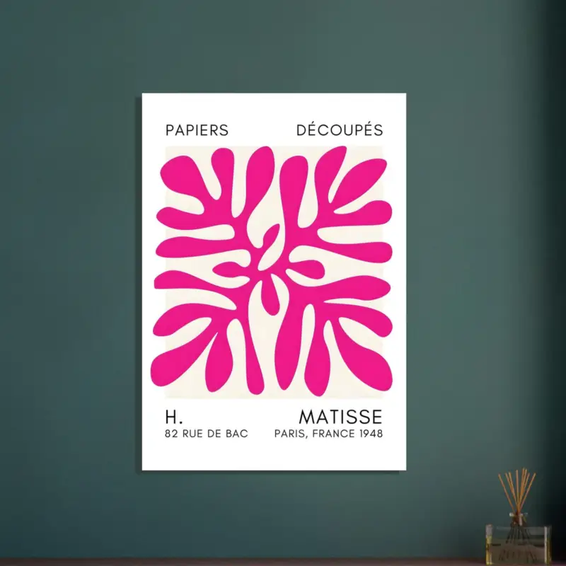 Vente Flash Artfulprints Poster Matisse - Deep ocean pink - 50x70 cm - Roze