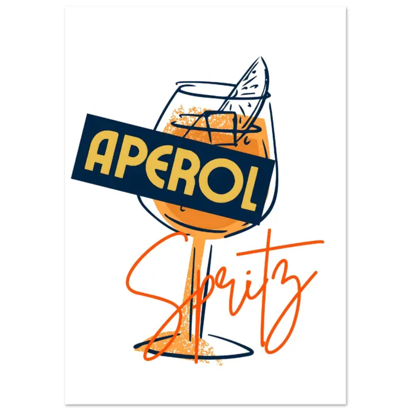 Acheter Direct Artfulprints Poster Aperol Spritz - Sketch - A4 21x29.7 cm - Oranje