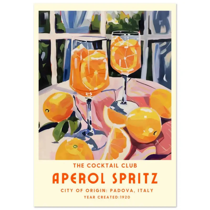Acheter En Ligne Artfulprints Poster Aperol Spritz - The cocktail club II - 70x100 cm - Oranje