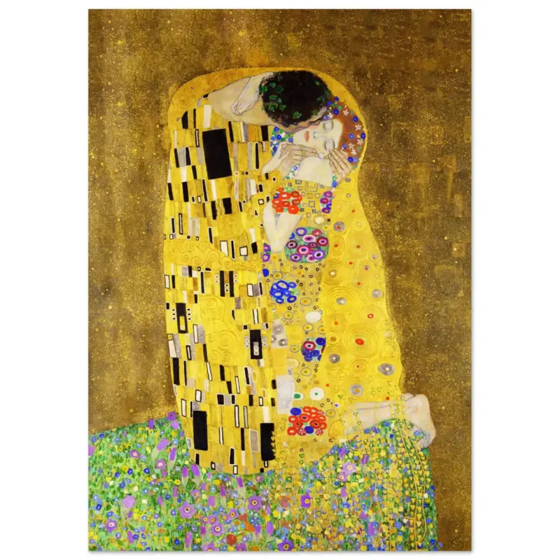 Acheter En Ligne Artfulprints Poster Gustav Klimt - The kiss - A4 21x29.7 cm - Geel