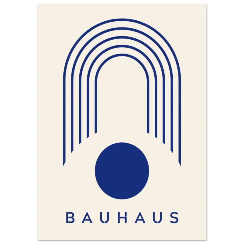 Acheter En Ligne Artfulprints Poster Bauhaus - Blue arches - 50x70 cm - Blauw