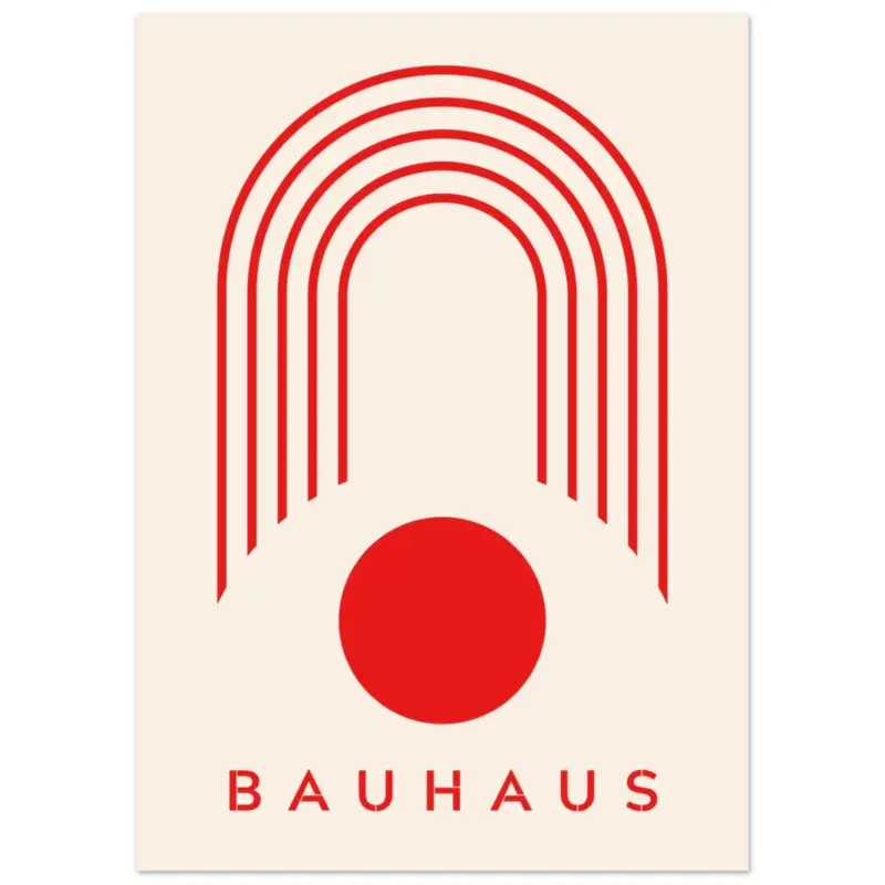Acheter En Ligne Artfulprints Poster Bauhaus - Red arches - 50x70 cm - Rood