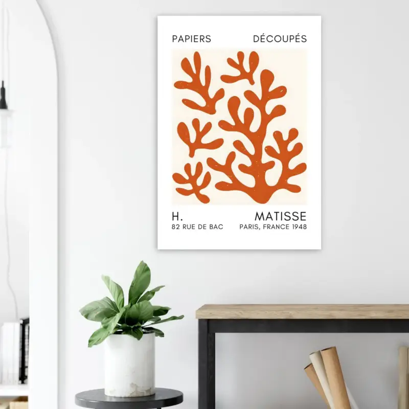 Vente Directe Artfulprints Poster Matisse – Coral shadows orange - 70x100 cm - Oranje