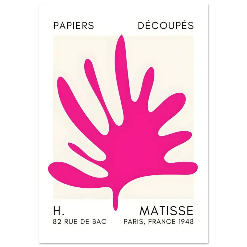 Achat Immédiat Artfulprints Poster Matisse – Coral drift pink - A4 21x29.7 cm - Roze