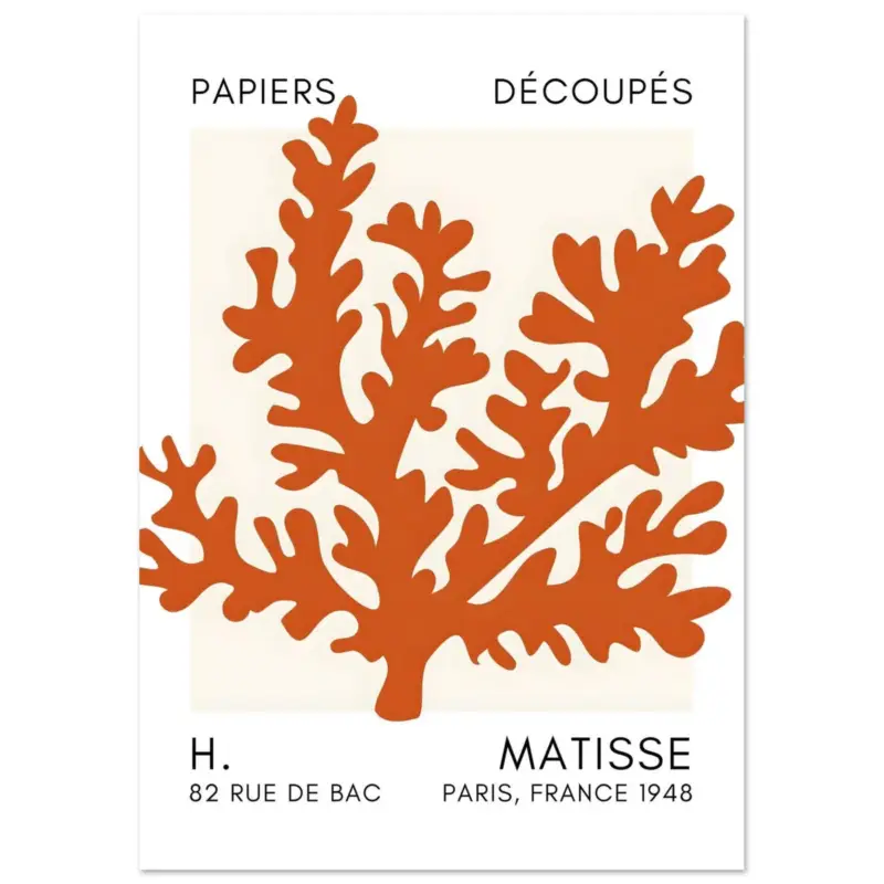 Vente Flash Artfulprints Poster Matisse – Aqua bloom orange - A4 21x29.7 cm - Oranje